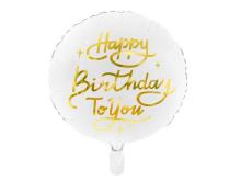Balon foliowy Happy Birthday To You biały 35cm