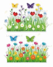 Dekoracje wiosenne - łąka i kwiatki 6el