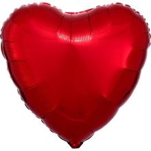 Balon foliowy metalik czerwony serce 43cm