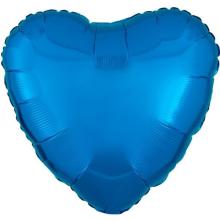 Balon foliowy metalik niebieski serce luzem 43cm