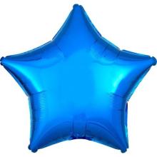 Balon foliowy metalik niebieski gwiazda luzem 48cm