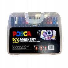 Markery w plastikowej walizce 20 kolorów POSCA