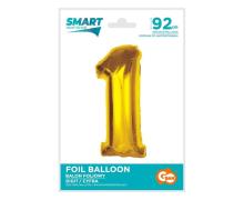 Balon foliowy Smart cyfra 1 złota 92cm