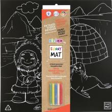 Mata Funny Mat Black - Biegun 40x40cm + kreda