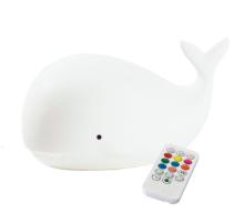 Wieloryb lampka silikonowa z pilotem biała