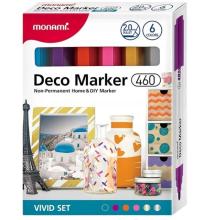 Markery akrylowe Deco Marker 6kol vivid MONAMI