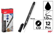 Marker do płyt CD 1.0mm czarny (12szt)