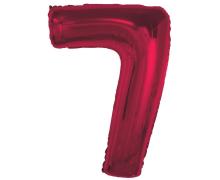 Balon foliowy cyfra 7 czerwona Smart 92cm