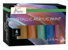 Farby akrylowe metaliczne 6x75ml