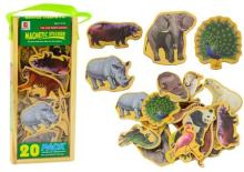 Magnesy drewniane dzikie zwierzęta safari 20szt