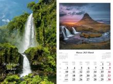 Kalendarz 2025 ścienny Wodospady świata