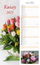Kalendarz 2025 ścienny pasek Kwiaty