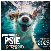 Kalendarz 2025 Ścienny Podwodne Psie Przygody