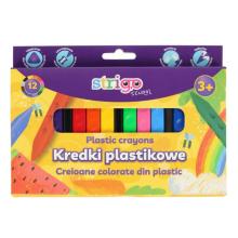 Kredki plastikowe trójkątne 12 kolorów STRIGO