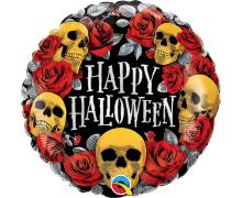 Balon foliowy Happy Halloween czaszki 46cm