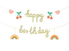 Baner papierowy Happy Birthday 100x18cm