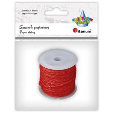 Sznurek papierowy 2mm 10m czerwono-złoty