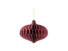 Bombka papierowa honeycomb Owal bordo 18x15cm