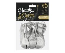 Balony Beauty&Charm metaliki srebrne 10szt