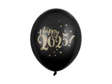 Balony Happy 2025! Pastel Black 30cm 6szt