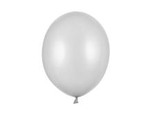 Balony Strong Metallic Silver Snow 30cm 100szt