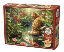 Puzzle 275 XL Ryby Koi, kot i krasnal G3