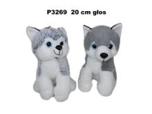 Pies husky z głosem 20cm MIX