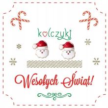 Kolczyki świąteczne na prezent Santa